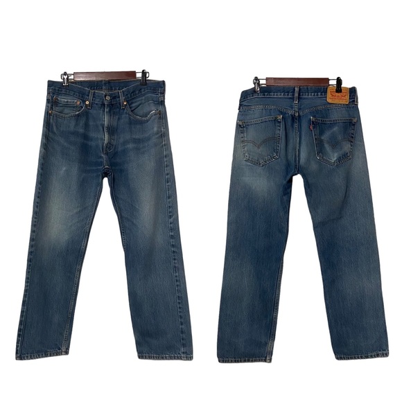 Levi’s 505 Regular Fit Straight Leg Jeans Blue - Picture 7 of 15